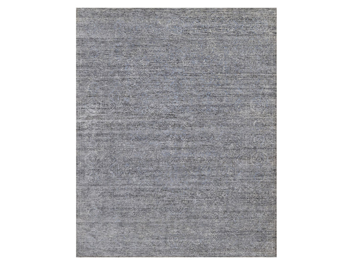 8'0" x 10'0" New Hand Knotted Grey Wool Rectangle Oriental Rug - MOA10291806