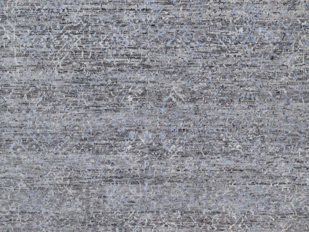 8'0" x 10'0" New Hand Knotted Grey Wool Rectangle Oriental Rug - MOA10291806