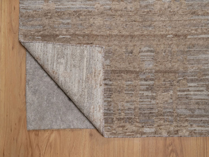 9'1" x 12'1" New Hand Knotted Brown Wool Rectangle Oriental Rug - MOA10291807