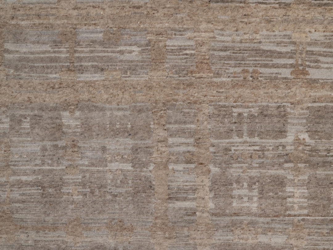 9'1" x 12'1" New Hand Knotted Brown Wool Rectangle Oriental Rug - MOA10291807