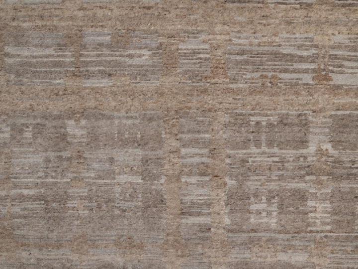 9'1" x 12'1" New Hand Knotted Brown Wool Rectangle Oriental Rug - MOA10291807