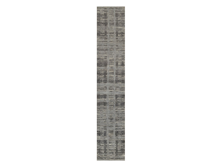 2'6" x 14'0" New Hand Knotted Grey Wool Runner Oriental Rug - MOA10291810