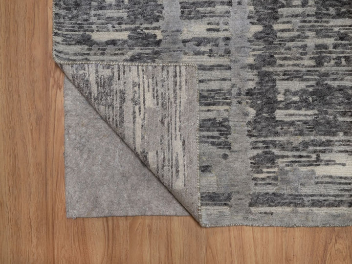 2'6" x 14'0" New Hand Knotted Grey Wool Runner Oriental Rug - MOA10291810