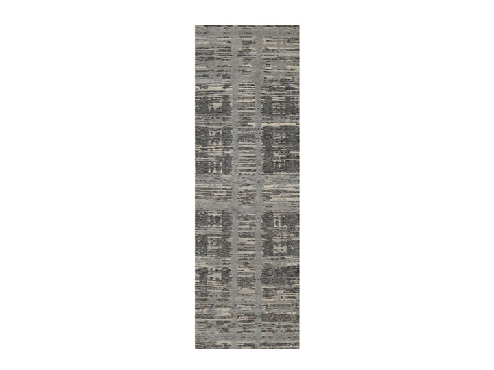 2'6" x 7'11" New Hand Knotted Grey Wool Runner Oriental Rug - MOA10291812