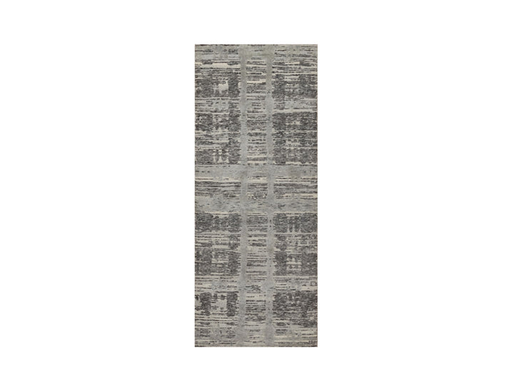 2'5" x 6'2" New Hand Knotted Grey Wool Runner Oriental Rug - MOA10291813