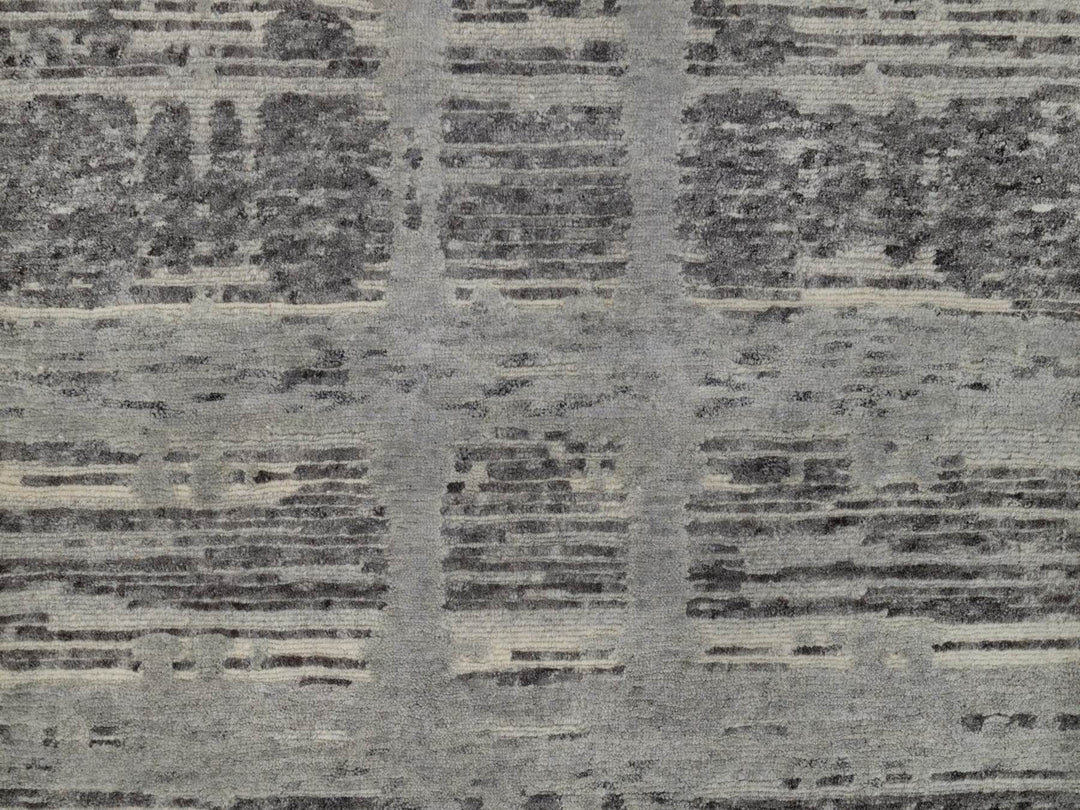 2'5" x 6'2" New Hand Knotted Grey Wool Runner Oriental Rug - MOA10291813