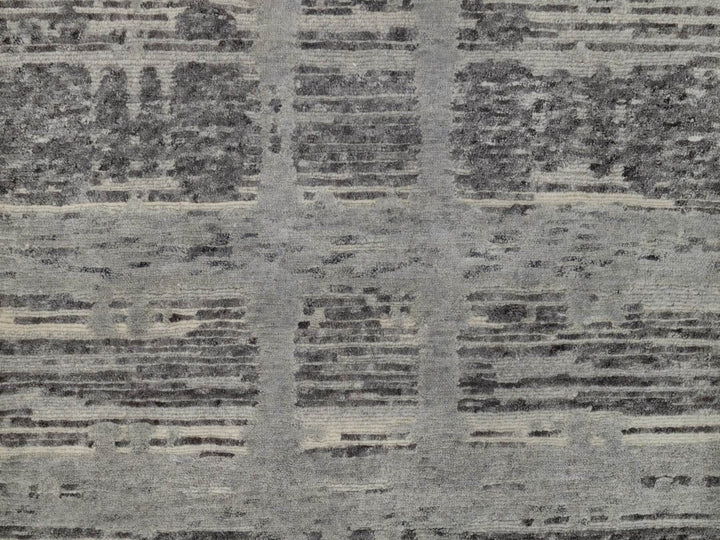 2'5" x 6'2" New Hand Knotted Grey Wool Runner Oriental Rug - MOA10291813