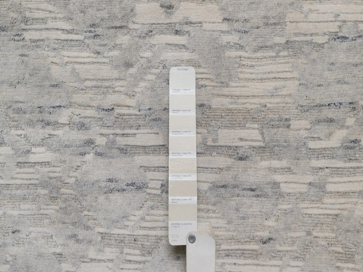 2'6" x 6'3" New Hand Knotted Grey Wool Runner Oriental Rug - MOA10291814