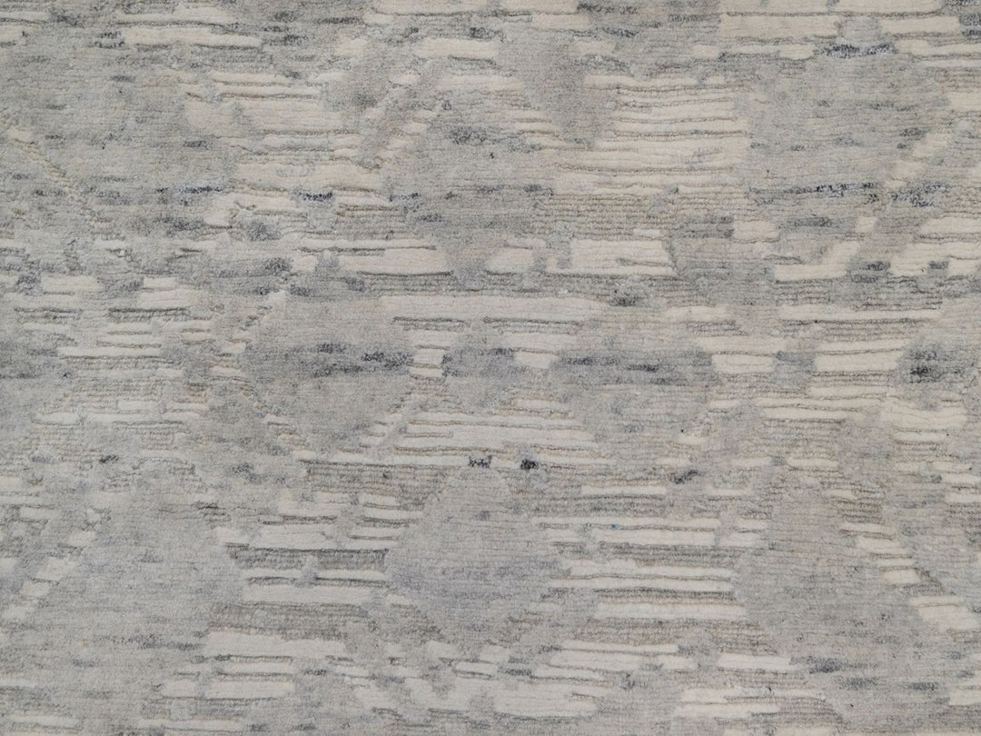 2'6" x 6'3" New Hand Knotted Grey Wool Runner Oriental Rug - MOA10291814