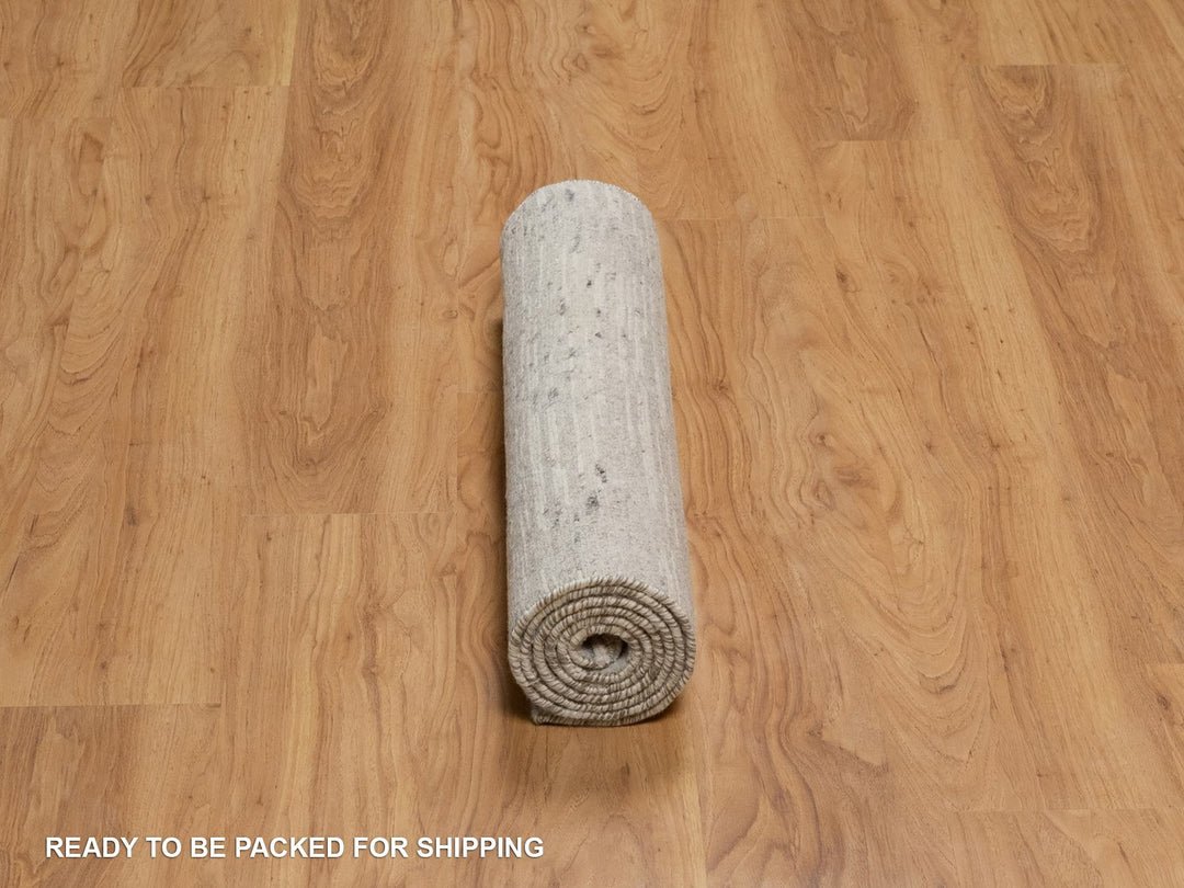 2'6" x 6'3" New Hand Knotted Grey Wool Runner Oriental Rug - MOA10291814