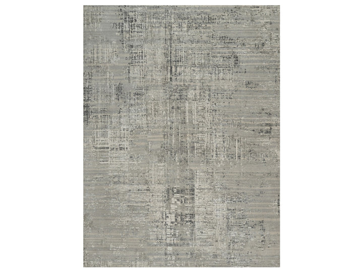9'0" x 12'1" New Hand Knotted Grey Wool Rectangle Oriental Rug - MOA10291815