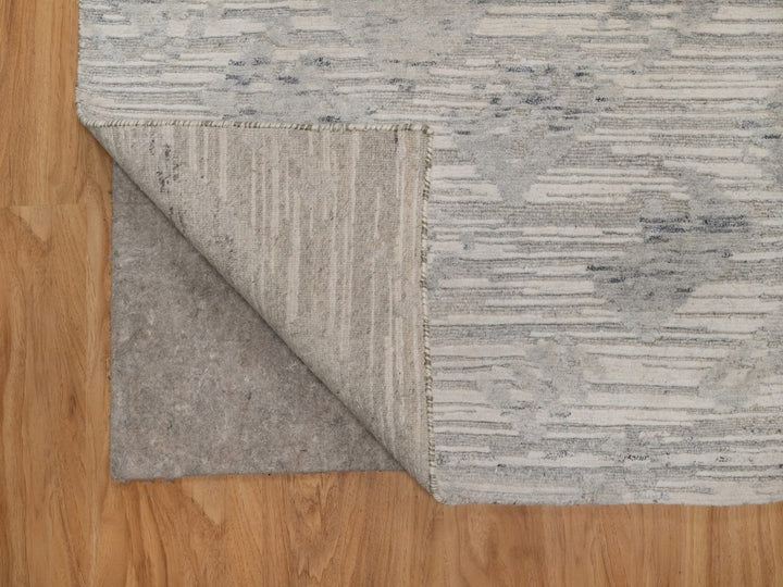 2'6" x 6'3" New Hand Knotted Grey Wool Runner Oriental Rug - MOA10291817