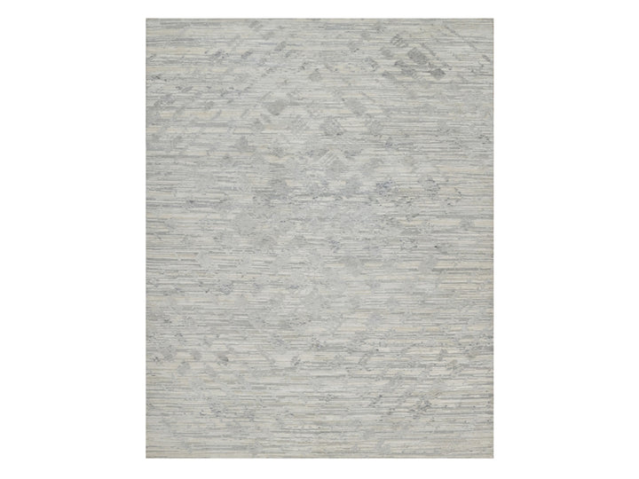 8'0" x 10'2" New Hand Knotted Grey Wool Rectangle Oriental Rug - MOA10291819