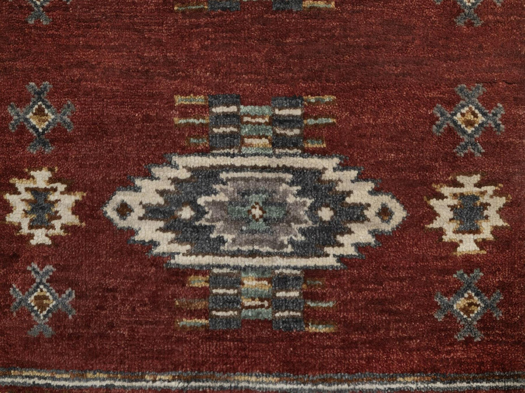 2'7" x 6'2" New Hand Knotted Red Wool Runner Oriental Rug - MOA10291820
