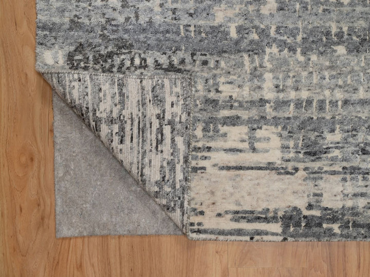 8'0" x 10'1" New Hand Knotted Ivory Wool Rectangle Oriental Rug - MOA10291824