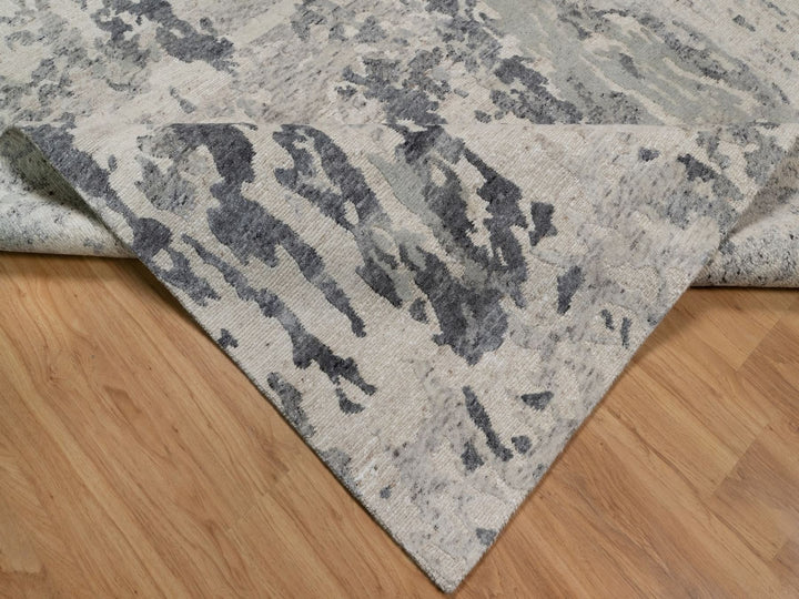 8'0" x 10'0" New Hand Knotted Ivory Wool Rectangle Oriental Rug - MOA10291825