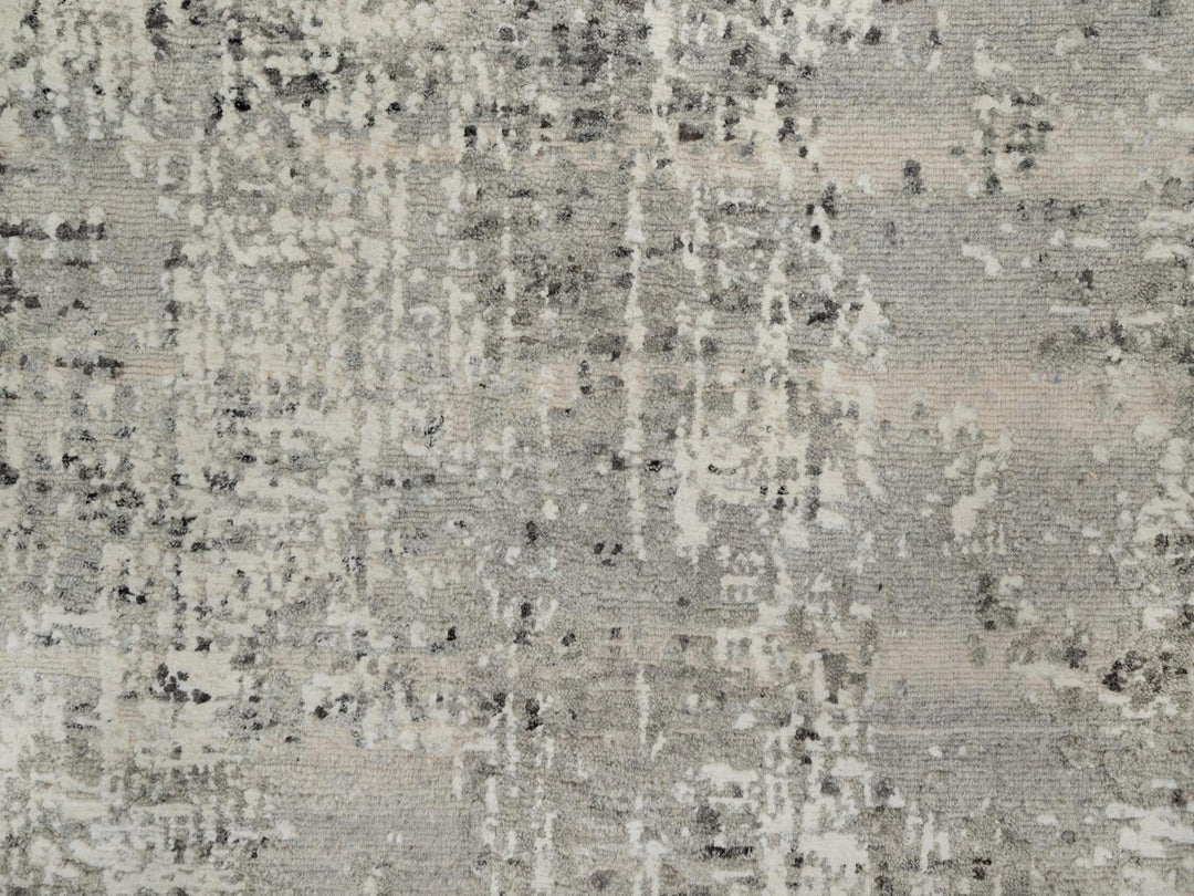 2'7" x 8'0" New Hand Knotted Grey Wool Runner Oriental Rug - MOA10291826