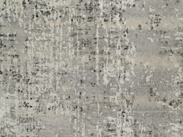 2'7" x 8'0" New Hand Knotted Grey Wool Runner Oriental Rug - MOA10291826