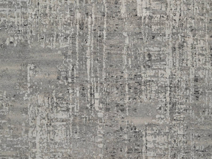 8'1" x 10'1" New Hand Knotted Grey Wool Rectangle Oriental Rug - MOA10291828