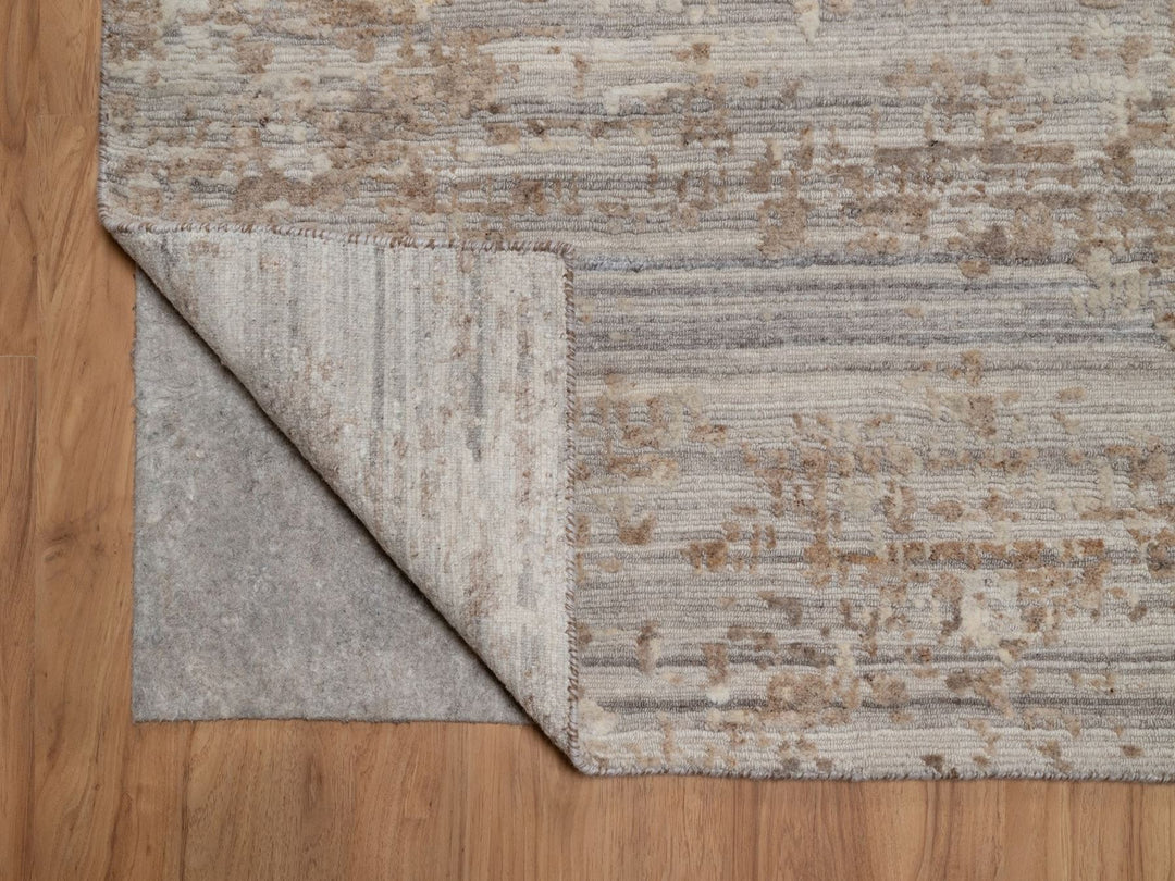 9'1" x 11'10" New Hand Knotted Brown Wool Rectangle Oriental Rug - MOA10291829
