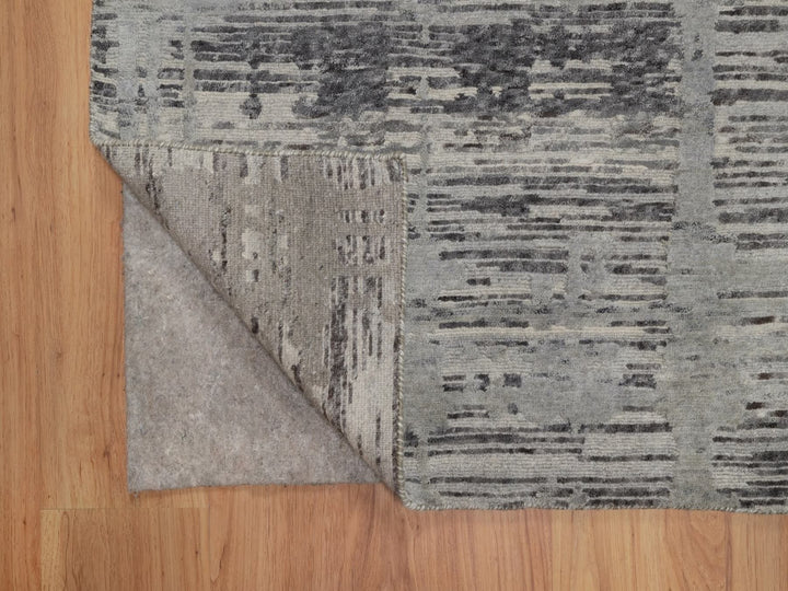 5'0" x 7'0" New Hand Knotted Grey Wool Rectangle Oriental Rug - MOA10291833
