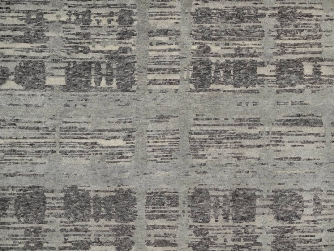 5'0" x 7'0" New Hand Knotted Grey Wool Rectangle Oriental Rug - MOA10291833