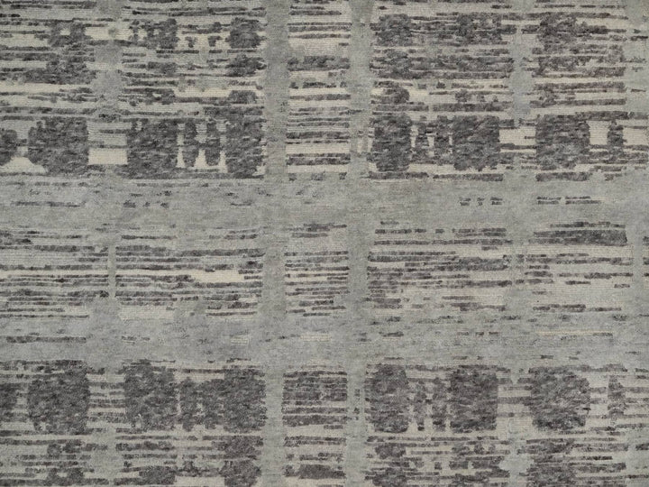5'0" x 7'0" New Hand Knotted Grey Wool Rectangle Oriental Rug - MOA10291833