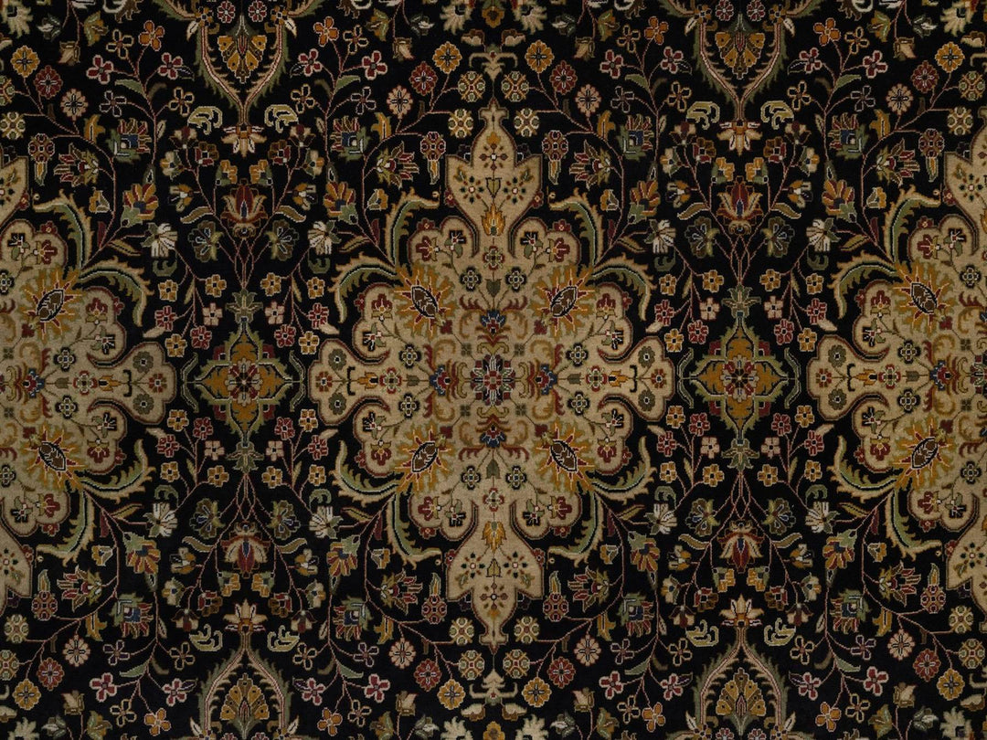 8'0" x 10'1" New Hand Knotted Black Wool Rectangle Oriental Rug - MOA10291834