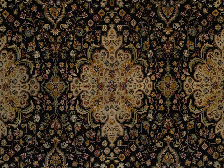 8'0" x 10'1" New Hand Knotted Black Wool Rectangle Oriental Rug - MOA10291834