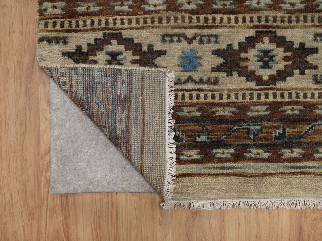 2'7" x 5'10" New Hand Knotted Ivory Wool Runner Oriental Rug - MOA10291835
