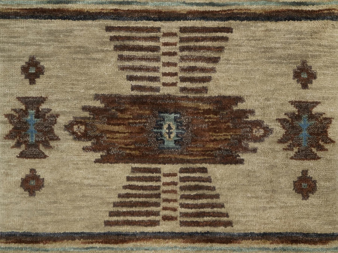 2'7" x 5'10" New Hand Knotted Ivory Wool Runner Oriental Rug - MOA10291835