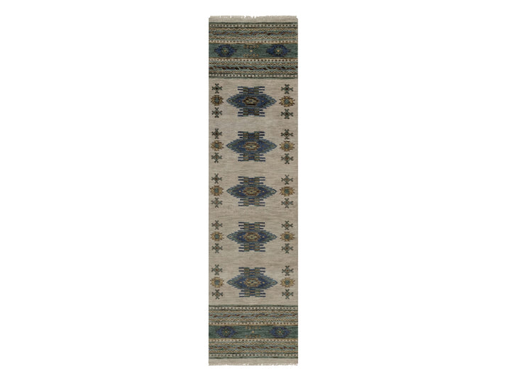 2'6" x 10'0" New Hand Knotted Beige Wool Runner Oriental Rug - MOA10291838