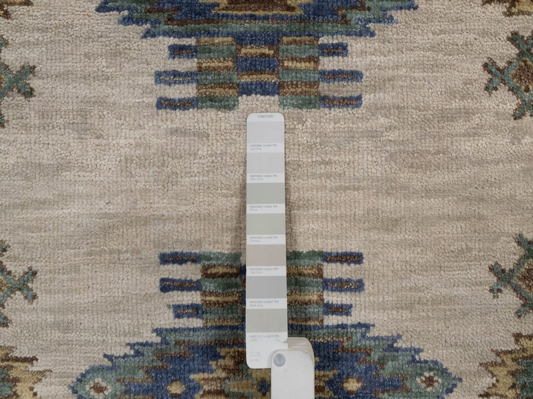 2'6" x 10'0" New Hand Knotted Beige Wool Runner Oriental Rug - MOA10291838