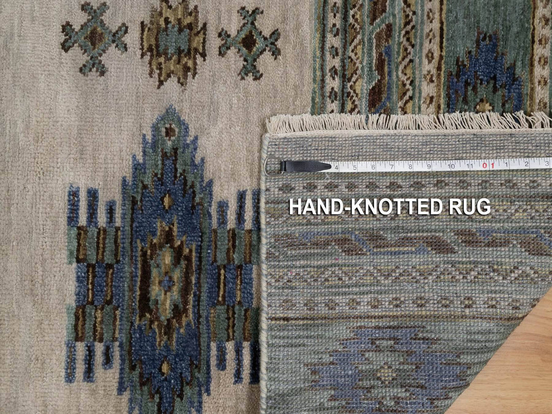 2'6" x 10'0" New Hand Knotted Beige Wool Runner Oriental Rug - MOA10291838