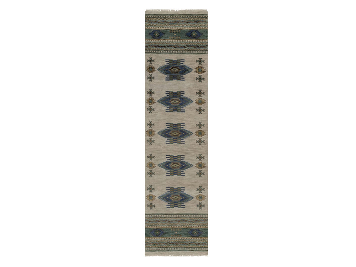 2'8" x 9'10" New Hand Knotted Beige Wool Runner Oriental Rug - MOA10291839