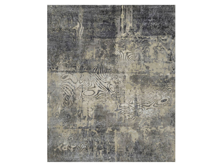 8'1" x 9'11" New Hand Knotted Ivory Wool Rectangle Oriental Rug - MOA10291840
