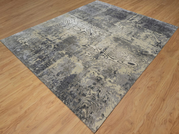 8'1" x 9'11" New Hand Knotted Ivory Wool Rectangle Oriental Rug - MOA10291840