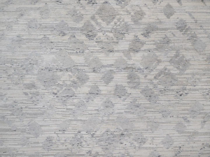 9'0" x 12'1" New Hand Knotted Ivory Wool Rectangle Oriental Rug - MOA10291841