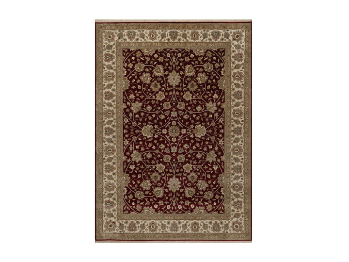 5'9" x 8'0" New Hand Knotted Red Wool & Silk Rectangle Oriental Rug - MOA10291844