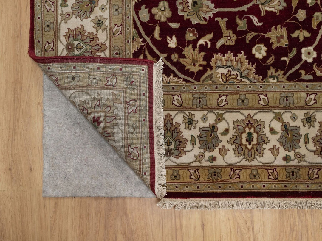 5'9" x 8'0" New Hand Knotted Red Wool & Silk Rectangle Oriental Rug - MOA10291844