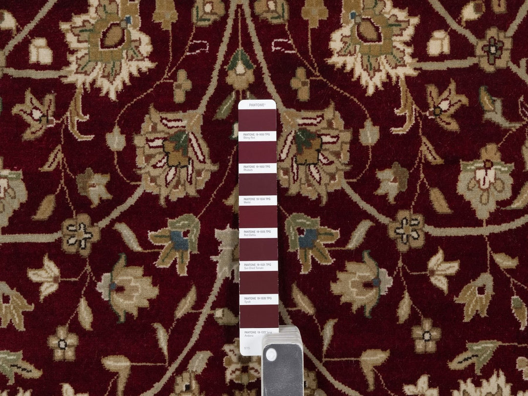 5'9" x 8'0" New Hand Knotted Red Wool & Silk Rectangle Oriental Rug - MOA10291844