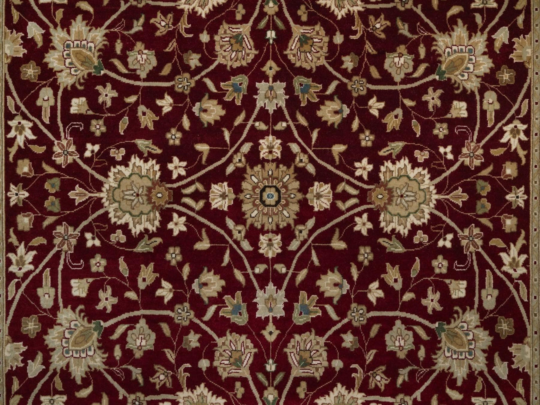 5'9" x 8'0" New Hand Knotted Red Wool & Silk Rectangle Oriental Rug - MOA10291844