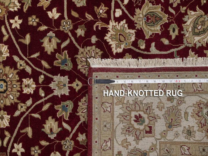 5'9" x 8'0" New Hand Knotted Red Wool & Silk Rectangle Oriental Rug - MOA10291844