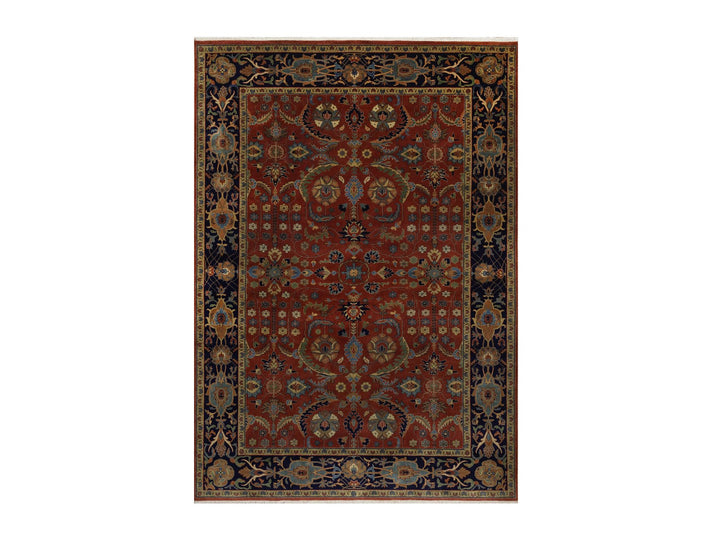 6'0" x 8'7" New Hand Knotted Red Wool Rectangle Oriental Rug - MOA10291845