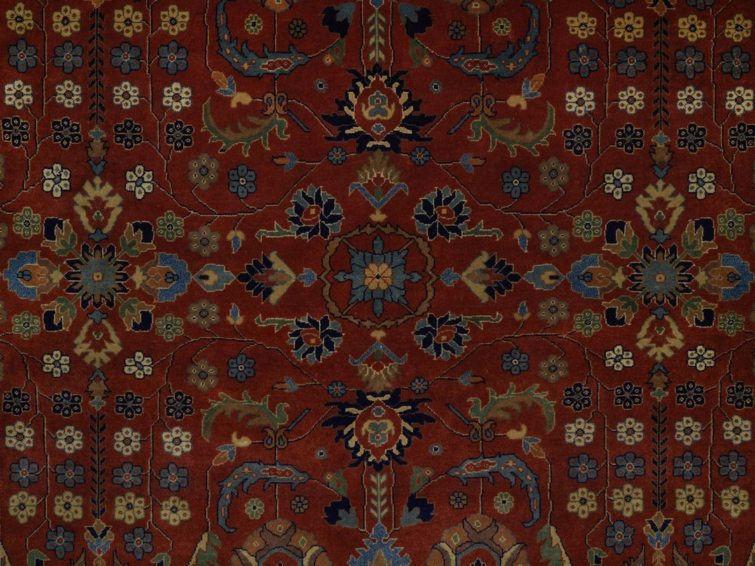6'0" x 8'7" New Hand Knotted Red Wool Rectangle Oriental Rug - MOA10291845