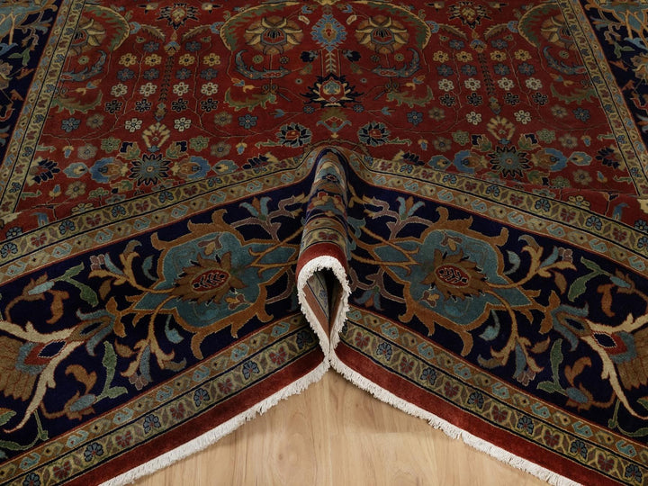 8'0" x 9'10" New Hand Knotted Red Wool Rectangle Oriental Rug - MOA10291846