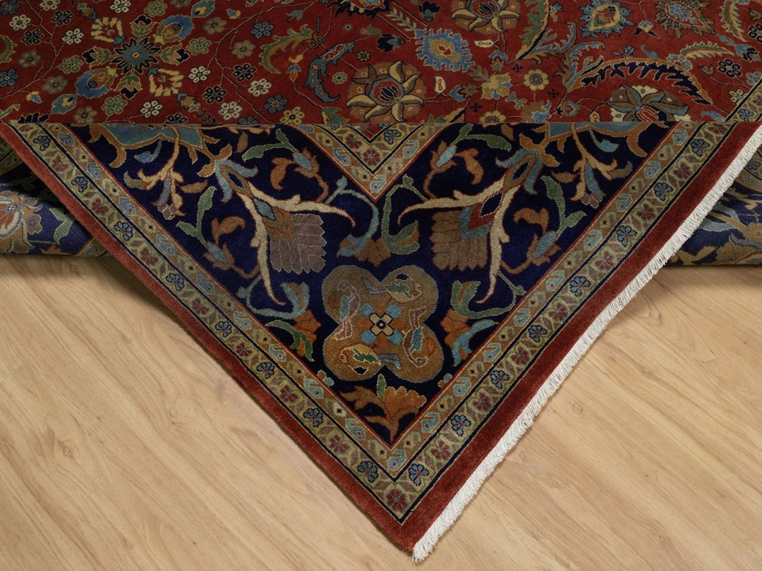 8'0" x 9'10" New Hand Knotted Red Wool Rectangle Oriental Rug - MOA10291846