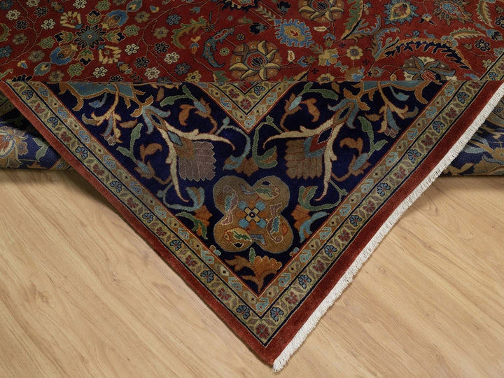 8'0" x 9'10" New Hand Knotted Red Wool Rectangle Oriental Rug - MOA10291846