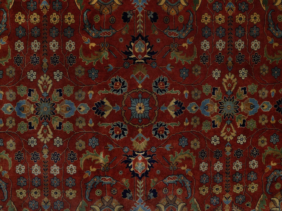 8'0" x 9'10" New Hand Knotted Red Wool Rectangle Oriental Rug - MOA10291846