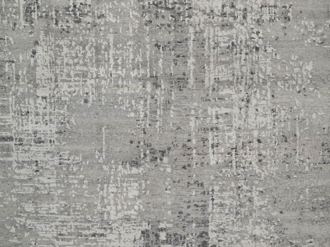 5'1" x 7'1" New Hand Knotted Grey Wool Rectangle Oriental Rug - MOA10291853